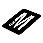 Modernes Personalisiertes Fettmonogramm und Name Magnet (Linke Seite)