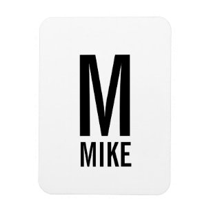 Modernes Personalisiertes Fettmonogramm und Name Magnet