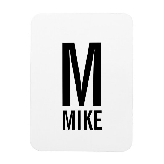 Modernes Personalisiertes Fettmonogramm und Name Magnet (Vertikal)