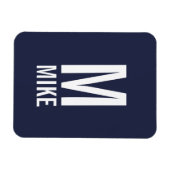 Modernes Personalisiertes Fettmonogramm und Name Magnet (Horizontal)