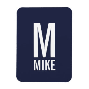 Modernes Personalisiertes Fettmonogramm und Name Magnet