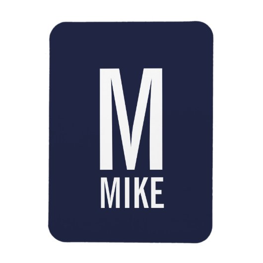 Modernes Personalisiertes Fettmonogramm und Name Magnet (Vertikal)