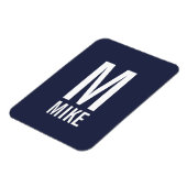 Modernes Personalisiertes Fettmonogramm und Name Magnet (Linke Seite)