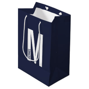 Modernes Personalisiertes Fettmonogramm und Name Mittlere Geschenktüte