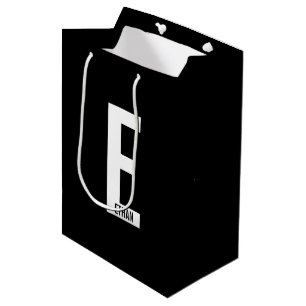 Modernes Personalisiertes Fettmonogramm und Name Mittlere Geschenktüte