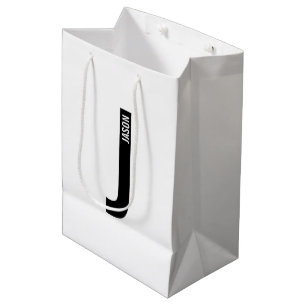 Modernes Personalisiertes Fettmonogramm und Name Mittlere Geschenktüte
