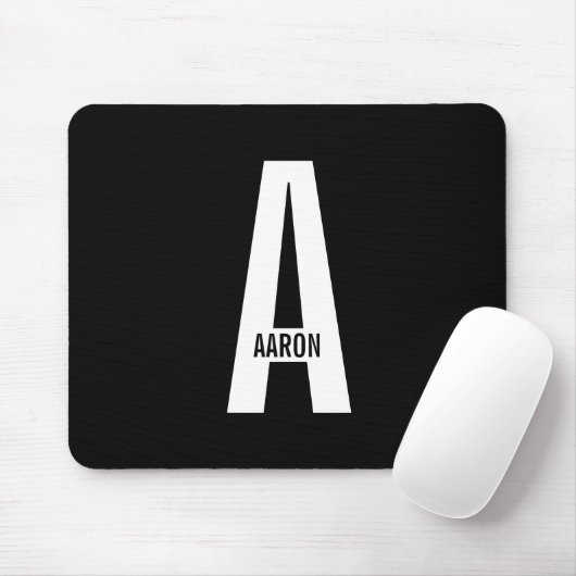 Modernes Personalisiertes Fettmonogramm und Name Mousepad (Mit Mouse)