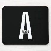 Modernes Personalisiertes Fettmonogramm und Name Mousepad (Vorne)