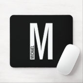 Modernes Personalisiertes Fettmonogramm und Name Mousepad (Mit Mouse)