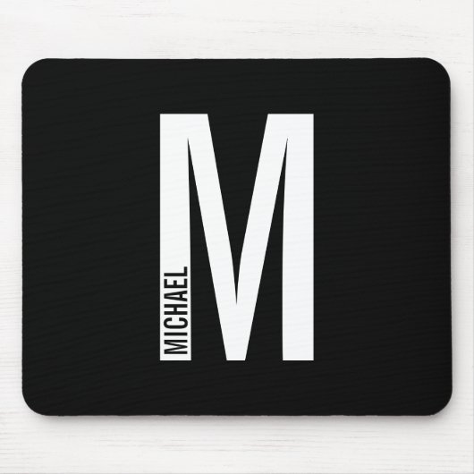 Modernes Personalisiertes Fettmonogramm und Name Mousepad (Vorne)