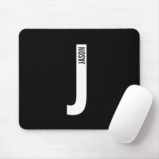 Modernes Personalisiertes Fettmonogramm und Name Mousepad (Mit Mouse)