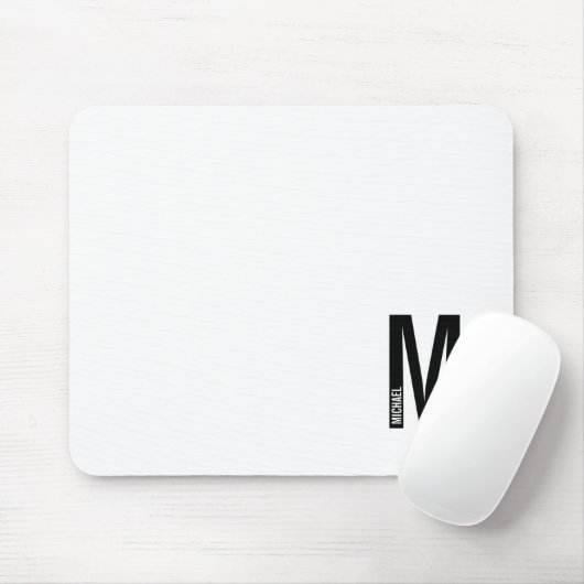 Modernes Personalisiertes Fettmonogramm und Name Mousepad (Mit Mouse)