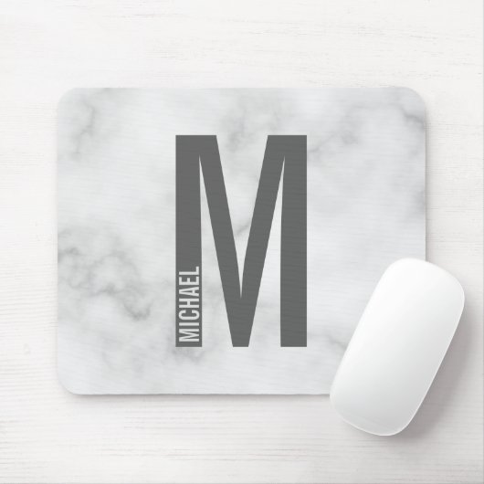 Modernes Personalisiertes Fettmonogramm und Name Mousepad (Mit Mouse)