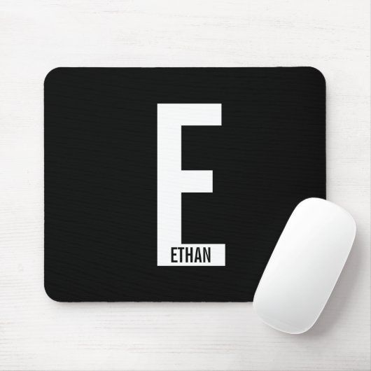 Modernes Personalisiertes Fettmonogramm und Name Mousepad (Mit Mouse)