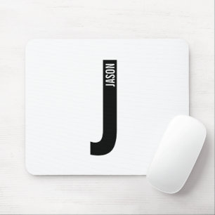 Modernes Personalisiertes Fettmonogramm und Name Mousepad