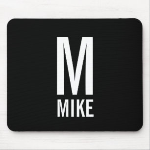 Modernes Personalisiertes Fettmonogramm und Name Mousepad