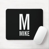 Modernes Personalisiertes Fettmonogramm und Name Mousepad (Mit Mouse)