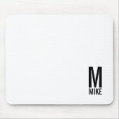 Modernes Personalisiertes Fettmonogramm und Name Mousepad (Vorne)