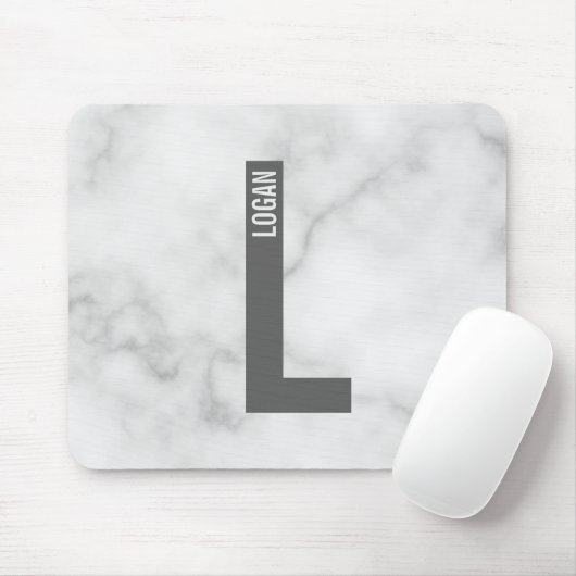 Modernes Personalisiertes Fettmonogramm und Name Mousepad (Mit Mouse)