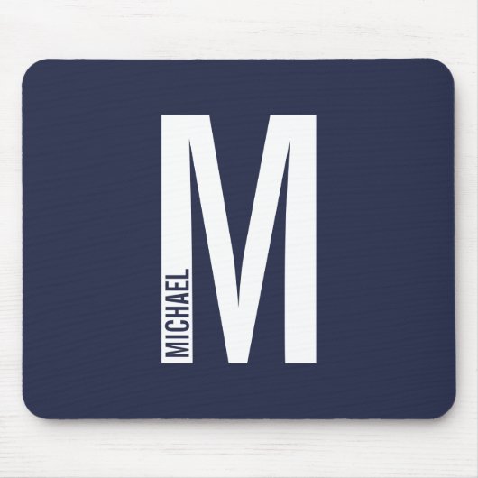 Modernes Personalisiertes Fettmonogramm und Name Mousepad (Vorne)