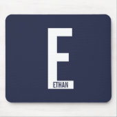 Modernes Personalisiertes Fettmonogramm und Name Mousepad (Vorne)