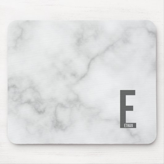 Modernes Personalisiertes Fettmonogramm und Name Mousepad (Vorne)