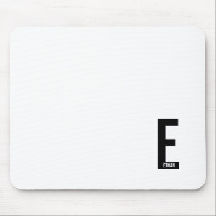 Modernes Personalisiertes Fettmonogramm und Name Mousepad