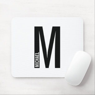 Modernes Personalisiertes Fettmonogramm und Name Mousepad