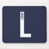 Modernes Personalisiertes Fettmonogramm und Name Mousepad (Vorne)