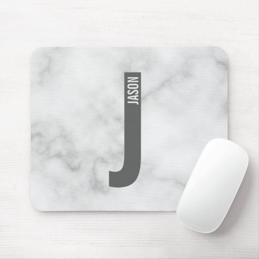 Modernes Personalisiertes Fettmonogramm und Name Mousepad (Mit Mouse)