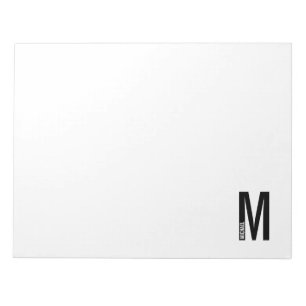 Modernes Personalisiertes Fettmonogramm und Name Notizblock