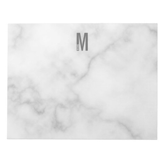 Modernes Personalisiertes Fettmonogramm und Name Notizblock (Vorderseite)
