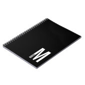Modernes Personalisiertes Fettmonogramm und Name Notizblock (Linke Seite)
