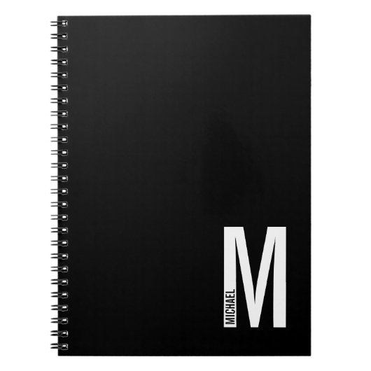 Modernes Personalisiertes Fettmonogramm und Name Notizblock (Vorderseite)
