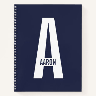 Modernes Personalisiertes Fettmonogramm und Name Notizblock