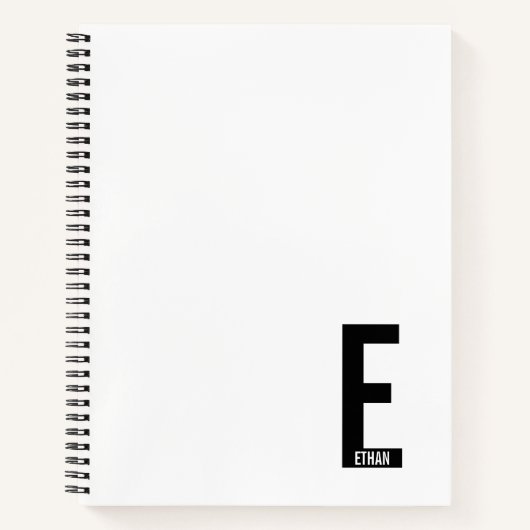 Modernes Personalisiertes Fettmonogramm und Name Notizblock (Vorderseite)
