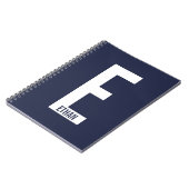 Modernes Personalisiertes Fettmonogramm und Name Notizblock (Linke Seite)