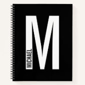 Modernes Personalisiertes Fettmonogramm und Name Notizblock (Vorderseite)