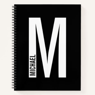 Modernes Personalisiertes Fettmonogramm und Name Notizblock