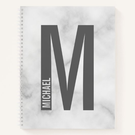 Modernes Personalisiertes Fettmonogramm und Name Notizblock (Vorderseite)