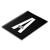 Modernes Personalisiertes Fettmonogramm und Name Notizblock (Linke Seite)