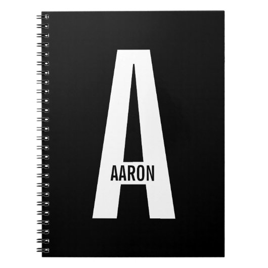 Modernes Personalisiertes Fettmonogramm und Name Notizblock (Vorderseite)