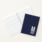 Modernes Personalisiertes Fettmonogramm und Name Notizblock (Innenseite)