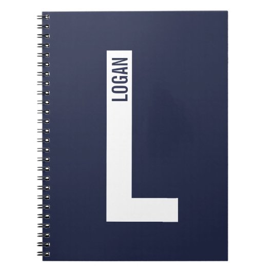 Modernes Personalisiertes Fettmonogramm und Name Notizblock (Vorderseite)