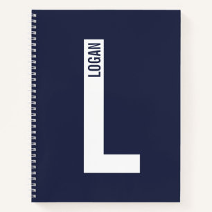 Modernes Personalisiertes Fettmonogramm und Name Notizblock