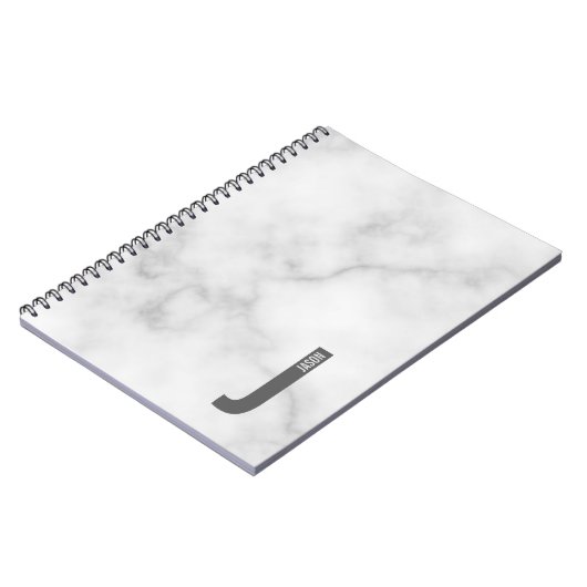 Modernes Personalisiertes Fettmonogramm und Name Notizblock (Linke Seite)