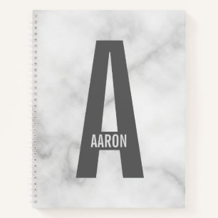 Modernes Personalisiertes Fettmonogramm und Name Notizblock