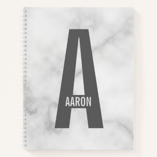 Modernes Personalisiertes Fettmonogramm und Name Notizblock (Vorderseite)