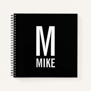 Modernes Personalisiertes Fettmonogramm und Name Notizblock