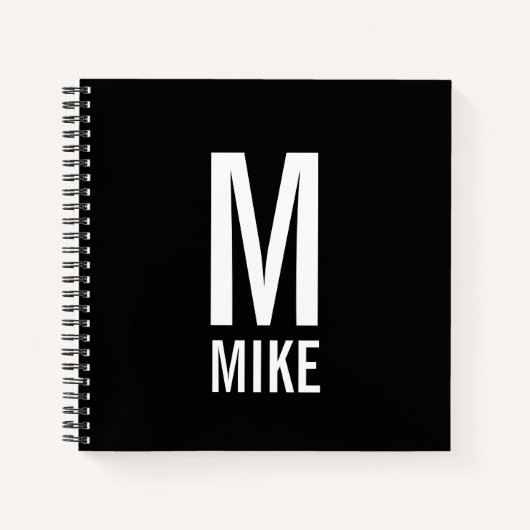 Modernes Personalisiertes Fettmonogramm und Name Notizblock (Vorderseite)